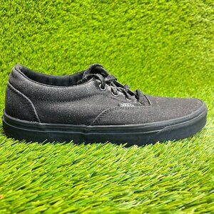 Vans Era Low Womens Size 8 Triple Black Athletic Skate Walking Shoes Sneakers